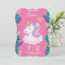 llama unicorn Birthday Uitnodiging