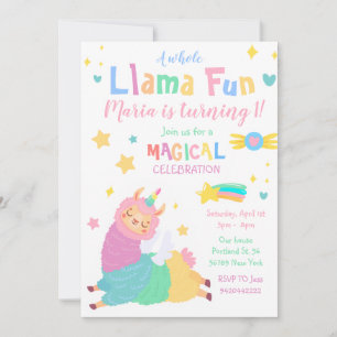 Llama Unicorn Llamacorn Kids Verjaardag Kaart