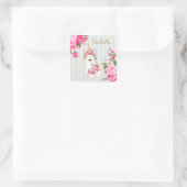 Llama Unicorn - Sticker Carré rose (Sac)