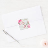 Llama Unicorn - Sticker Carré rose (Enveloppe)
