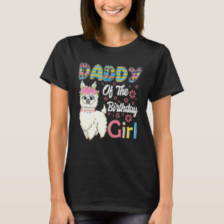Llama Verjaardag Daddy van het Verjaardag Meisje B T-shirt