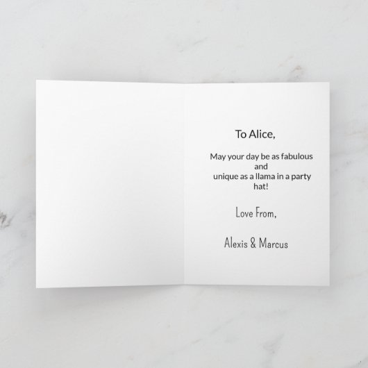 Llama Verjaardag Een lama-zing verjaardag! Kaart (Binnen)