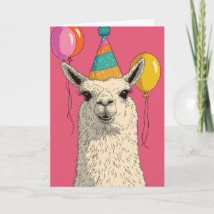 Llama Verjaardag Kaart - Funny Party Animal