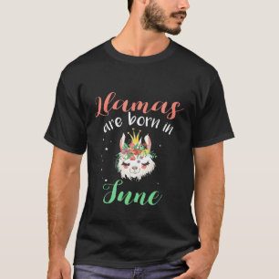 Llama Verjaardag Llama Liefhebbers Juni Verj T-shirt