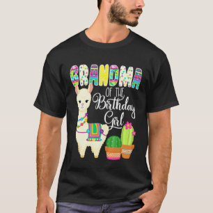 Llama-verjaardag oma van het verjaardagsmeisje boe t-shirt