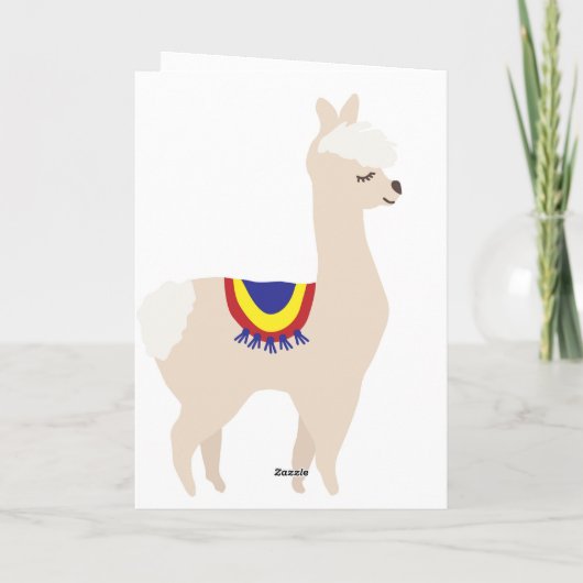 Llama verjaardag, Verjaardagsballonnen Kaart (Achterkant)