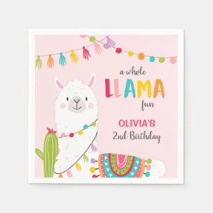 Llama-verjaardagspapier Napkins Alpaca Fiesta Cact Servet