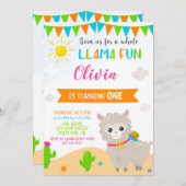 Llama verjaardagsuitnodiging Alpaca feest uitnodig Kaart (Voorkant / Achterkant)