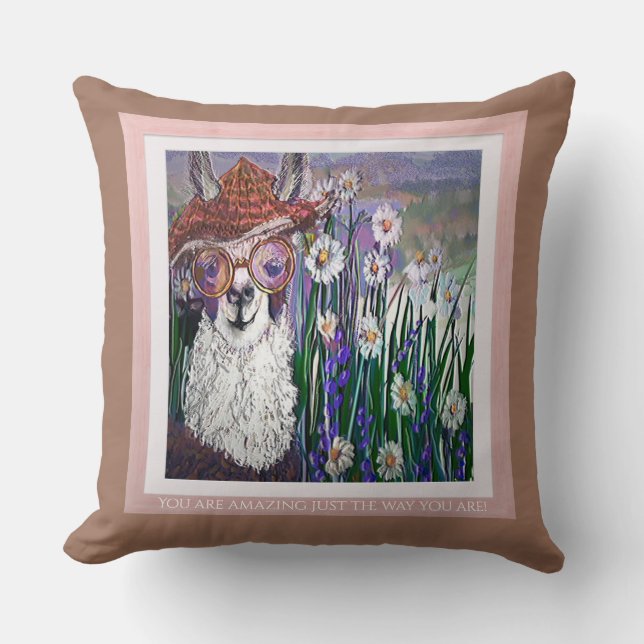 Llama, verkleed en vrij kussen (Voorkant)