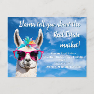 Llama vertelt je hoeveel! Leuke vastgoedmarketing Briefkaart