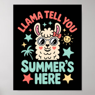 Llama vertelt Summers hier Pun Schattige leraar St Poster