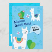Llama vient de dire Anniversaire des invitations f (Devant / Derrière)