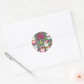 Llama Vrolijk Kerstfeest Ronde Sticker (Envelop)