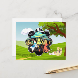 Llama vs Evil Squid Epic Space Battle Briefkaart