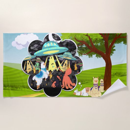 Llama vs Evil Squid Epic Space Battle Strandlaken (Voorkant)