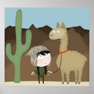 Llama walker (groot poster) poster