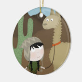 Llama walker keramisch ornament (Links)