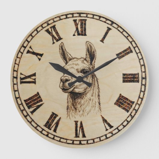 Llama Wall Clock Grote Klok (Voorkant)