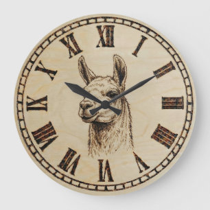 Llama Wandklok Grote Klok