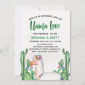 Llama Waterverf Baby shower uitnodiging (Voorkant)
