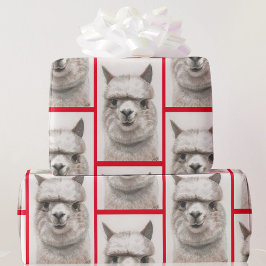 Llama-Waterverf die papier met alpaca-glimlachen p