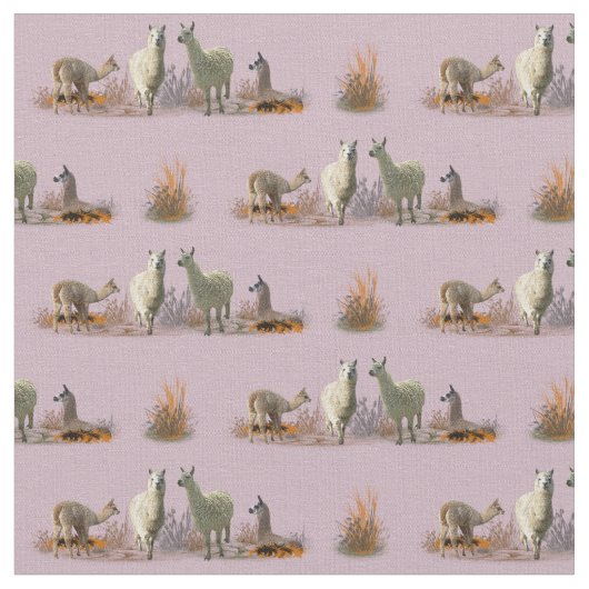Llama Weide Stof (Stoffige Roze) (Close Up)