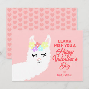 Llama wenst u een gelukkige Valentijnse klaslokaal Feestdagenkaart