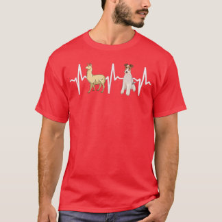 Llama Wire for Terrier Heartbeat Hondenliefhebber T-shirt