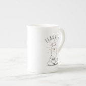 Llama yoga pose met llamaste-koffie mok (Voorkant rechts)