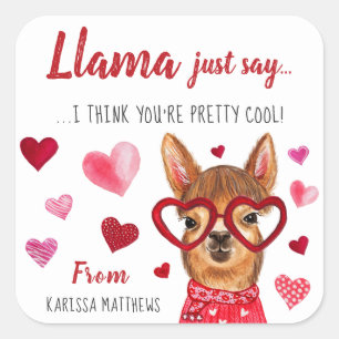 Llama Zeg gewoon Aangepaste Valentijn stickers