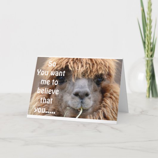 LLAMA ZEGT GEEN MANIER WAAROP U *50* BIRTHDAY HUMO KAART (Voorkant)