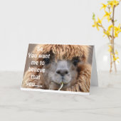 LLAMA ZEGT GEEN MANIER WAAROP U *65* BIRTHDAY HUMO KAART (Gele Bloem)