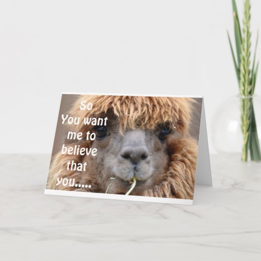 LLAMA ZEGT GEEN MANIER WAAROP U *65* BIRTHDAY HUMO KAART (Voorkant)