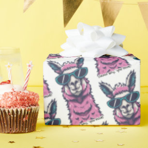 Llama zegt je Rock eigenzinnige pose in zonnebri Cadeaupapier