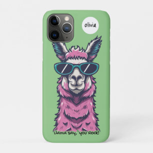 Llama zegt je Rock   eigenzinnige pose in zonnebri iPhone 11 Pro Hoesje