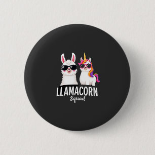 Llamacorn-bende Funny Unicorn Llama-bende Kerstmis Ronde Button 5,7 Cm