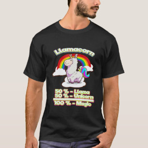 Llamacorn Llama Dier Eenhoring Regenboog T-shirt