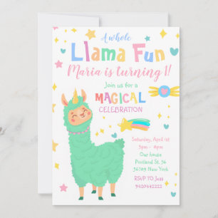 Llamacorn Magique Llama Invitation anniversaire