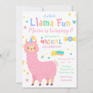Llamacorn Magische Llama Kinder Kleurrijke Verjaar Kaart