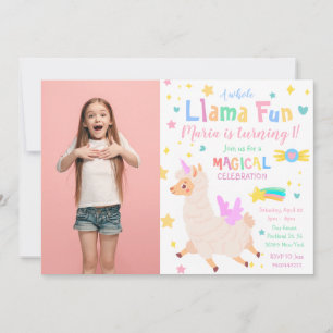 Llamacorn Photo magique Anniversaire Invitation