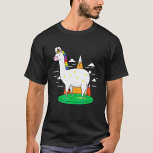 Llamacorn Regenboog Lama Cool T-shirt