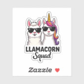 Llamacorn Squad Funny Unicorn Llama Squad Christma Sticker (Vel)