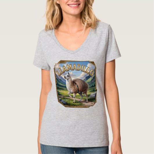 Llamadillo Fotografisch Combo Wezen Grappig T-shirt (Voorkant)