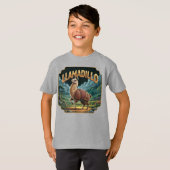 Llamadillo Illustration – Llama Armadillo Funny T-shirt (Voorkant volledig)