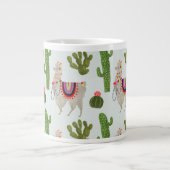 Llamarama Collectie | Cactus & Llama Pattern Extra Grote Beker (Voorkant)