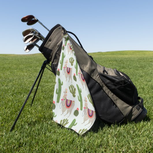 Llamarama Collectie | Cactus & Llama Pattern Golfhanddoek (Groen)