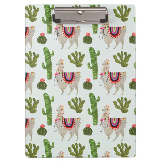 Llamarama Collectie | Cactus & Llama Pattern Klembord (Voorkant)