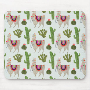 Llamarama Collectie Cactus & Llama Pattern Muismat