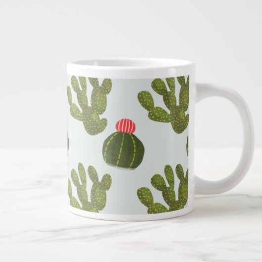 Llamarama Collectie | Cute Cactus Pattern Extra Grote Beker (Rechts)