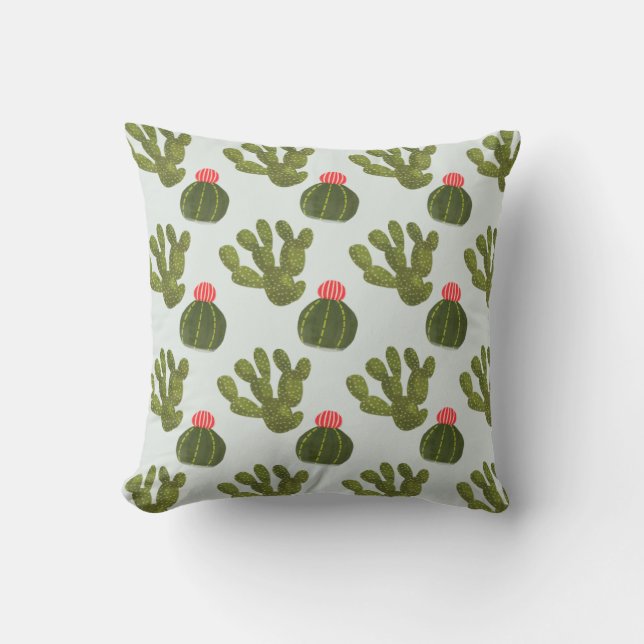 Llamarama Collectie | Cute Cactus Pattern Kussen (Voorkant)